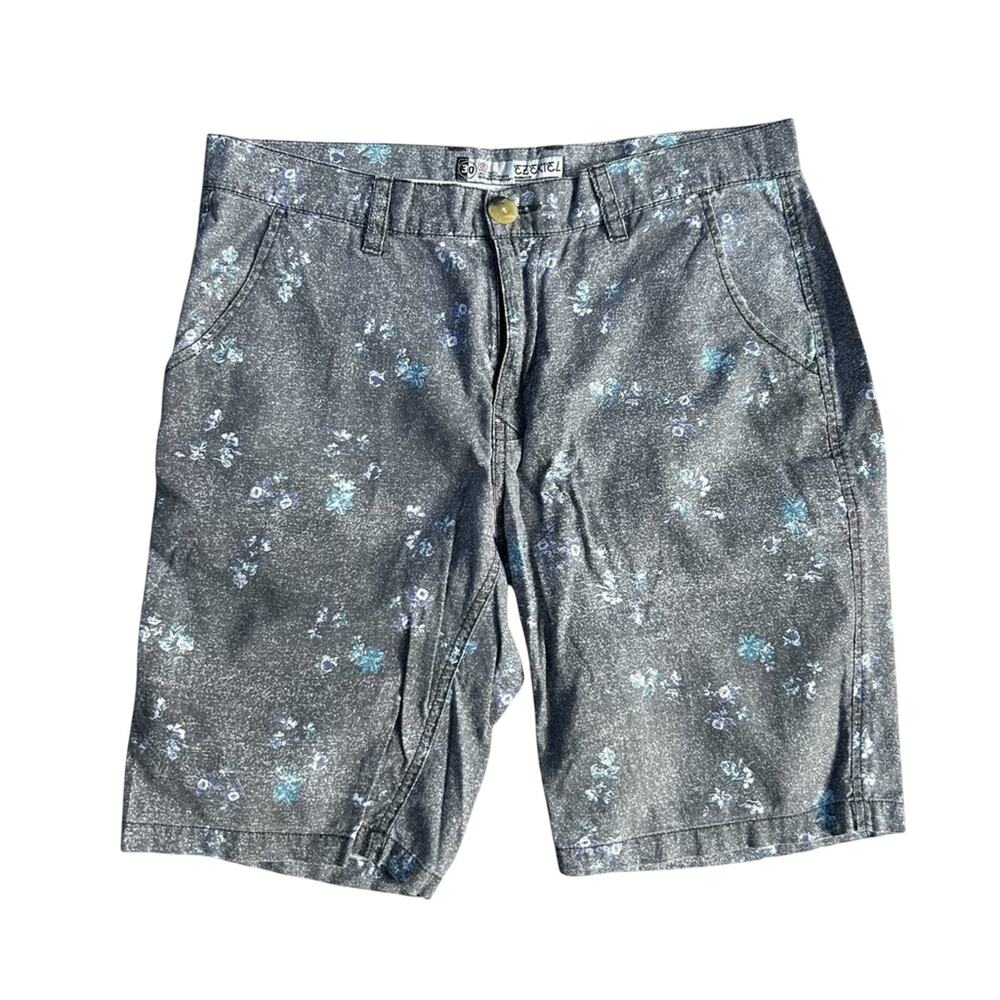 Ezekiel Shorts Floral Mens Gray Blue Flowers 30